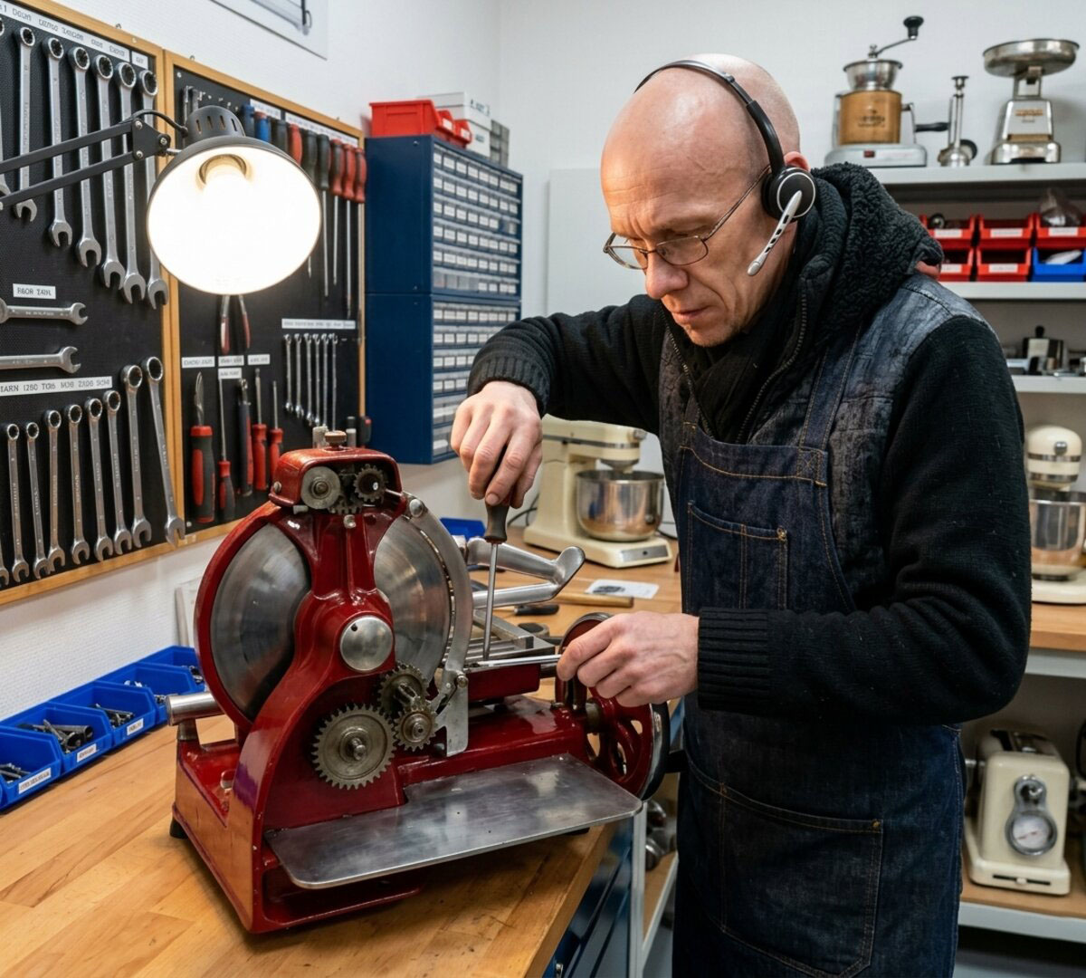 Technicien Le Fil Noir réparant une machine à café professionnelle
